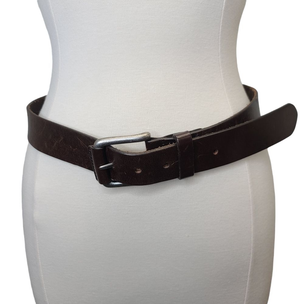 J&M 1850 Johnston & Murphy Brown Leather Belt Made in USA Size 34